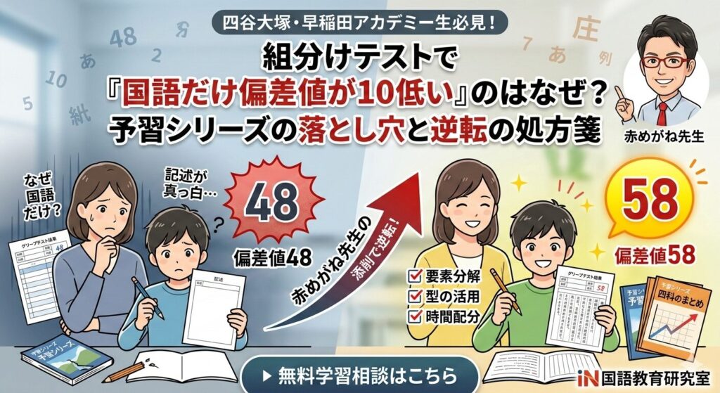 組分けテストで「国語だけ偏差値が10低い」のはなぜ？予習シリーズの落とし穴と逆転の処方箋