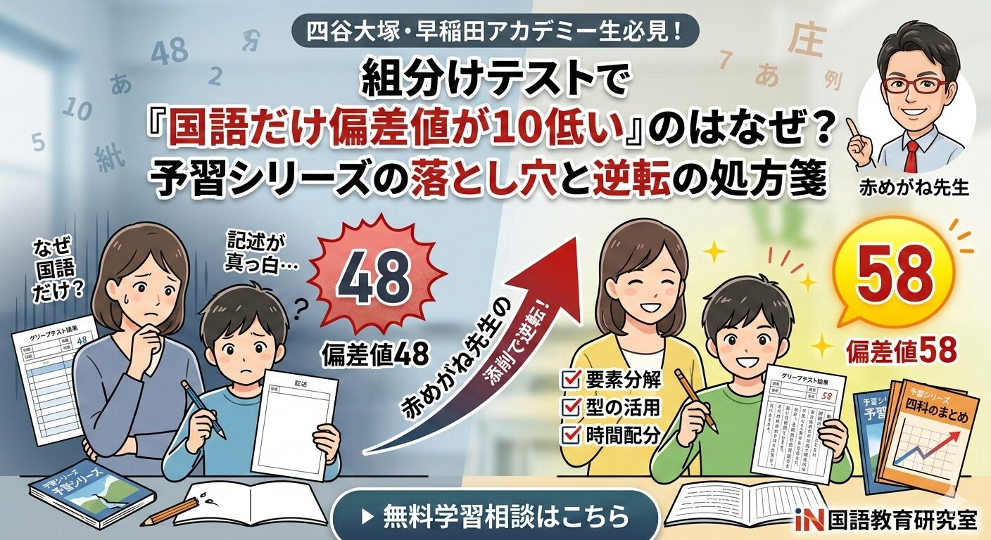 組分けテストで「国語だけ偏差値が10低い」のはなぜ？予習シリーズの落とし穴と逆転の処方箋