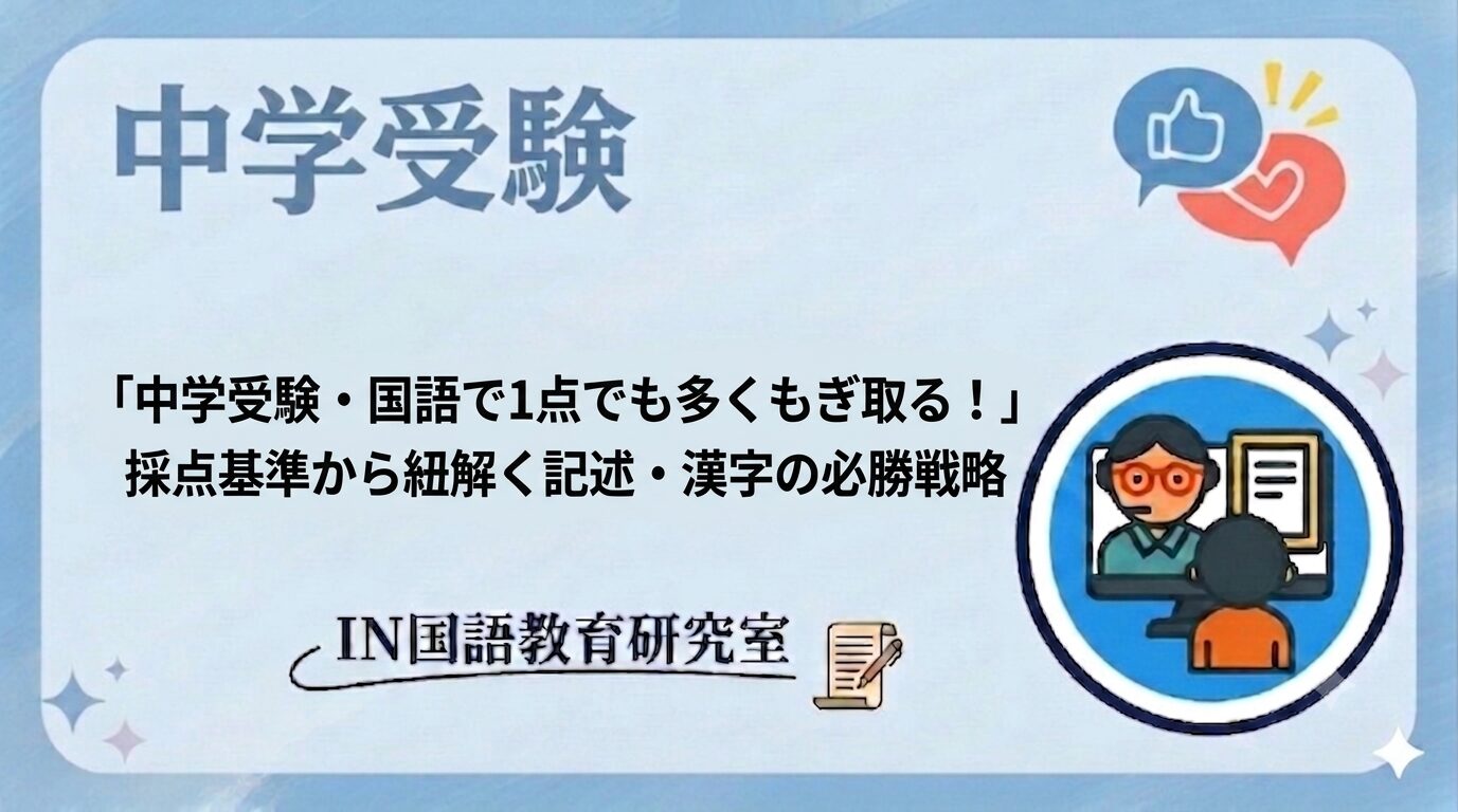 「中学受験・国語で1点でも多くもぎ取る！」採点基準から紐解く記述・漢字の必勝戦略
